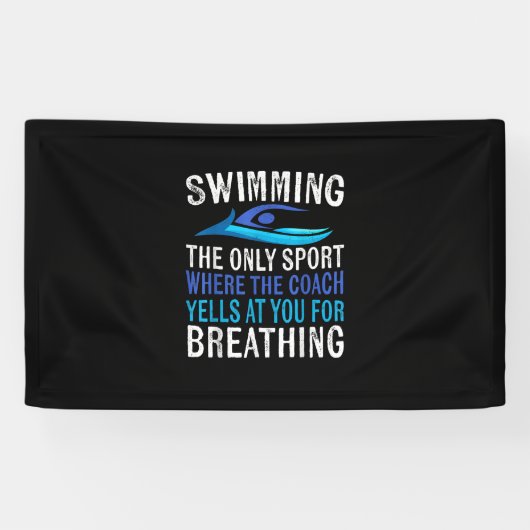 Schwimmen nur Sport, wo Coach Schwimmen Geschenke Banner (Horizontal)