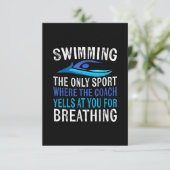 Schwimmen nur Sport, wo Coach Schwimmen Geschenke Einladung (Stehend Vorderseite)