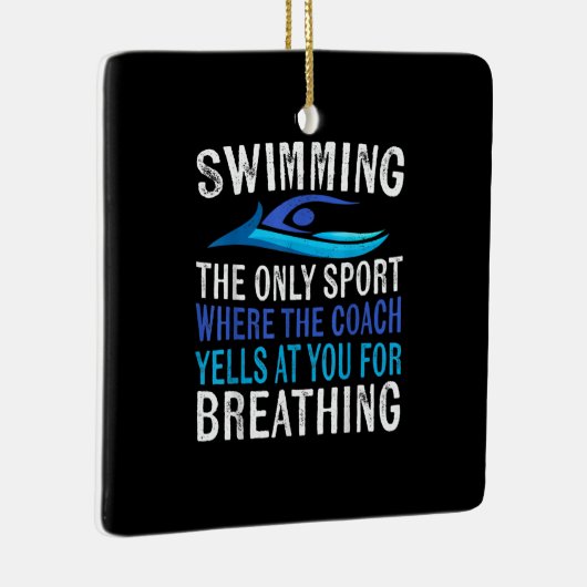 Schwimmen nur Sport, wo Coach Schwimmen Geschenke Keramikornament (Rechts)