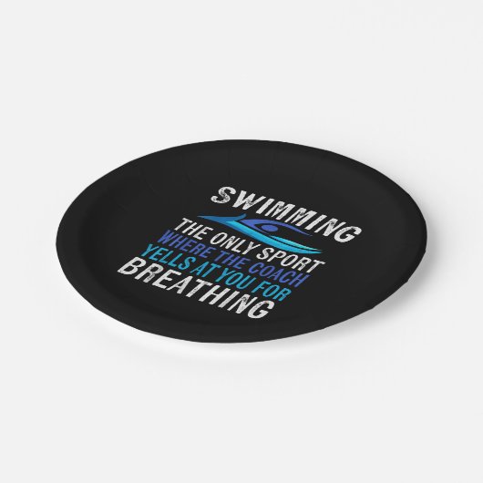 Schwimmen nur Sport, wo Coach Schwimmen Geschenke Pappteller (Schrägansicht)