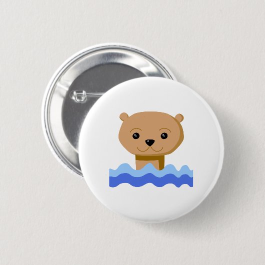 Schwimmen-Otter Button (Vorne & Hinten)