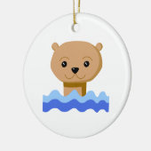 Schwimmen-Otter Keramik Ornament (Links)
