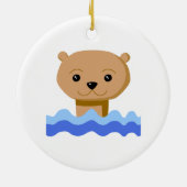 Schwimmen-Otter Keramik Ornament (Hinten)