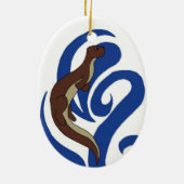 Schwimmen-Otter-Verzierung Keramik Ornament (Hinten)