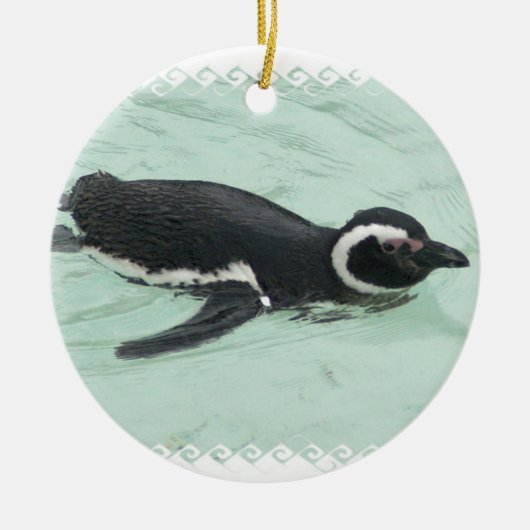 Schwimmen-Pinguin-Verzierung Keramik Ornament (Vorne)