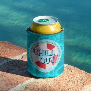 Schwimmen Pool Party rot blau Custom Dosenkühler