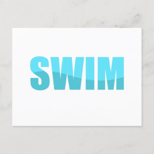 schwimmen postkarte
