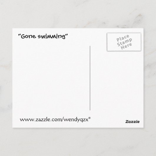 Schwimmen Postkarte (Rückseite)
