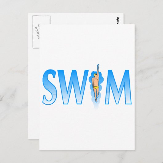 schwimmen postkarte (Vorne/Hinten)