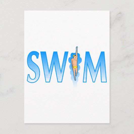 schwimmen postkarte (Vorderseite)