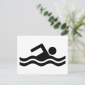 Schwimmen Postkarte (Stehend Vorderseite)
