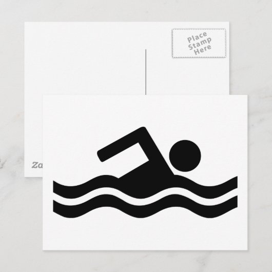 Schwimmen Postkarte (Vorne/Hinten)
