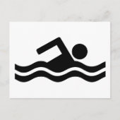 Schwimmen Postkarte (Vorderseite)