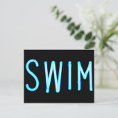 schwimmen postkarte (Stehend Vorderseite)