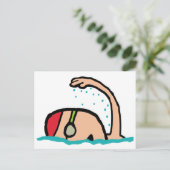 Schwimmen Postkarte (Stehend Vorderseite)