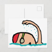 Schwimmen Postkarte (Vorne/Hinten)