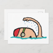 Schwimmen Postkarte (Vorne/Hinten)