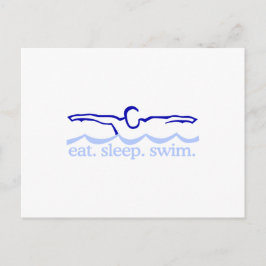 schwimmen postkarte