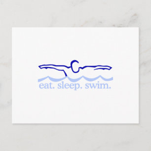 schwimmen postkarte