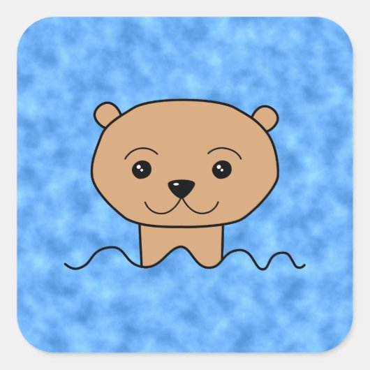 Schwimmen. Quadratischer Aufkleber (Vorderseite)