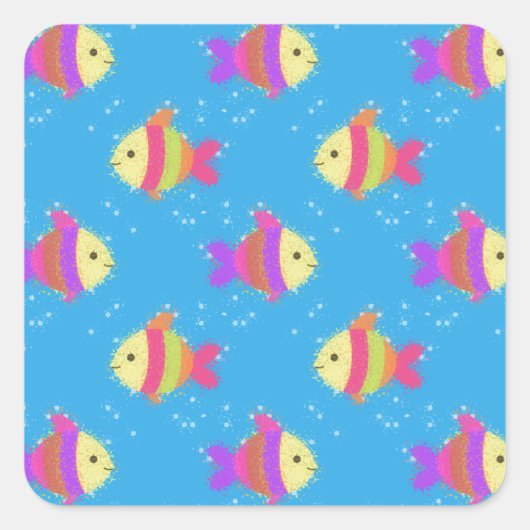 Schwimmen Quadratischer Aufkleber (Vorderseite)