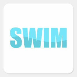 schwimmen quadratischer aufkleber