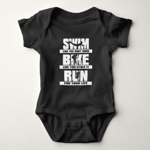 Schwimmen Radfahren Laufen Triathlon Läufer Radfah Baby Strampler