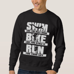 Schwimmen Radfahren Laufen Triathlon Läufer Radfah Sweatshirt