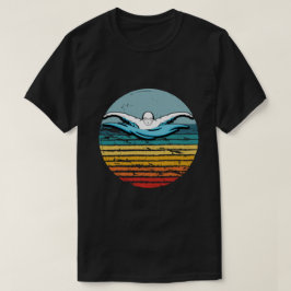 Schwimmen Retro Vintag Circle 80er Schwimmen Vapor T-Shirt