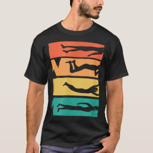 Schwimmen Retro Vintage 70er 80er 90er Stil Schwim T-Shirt