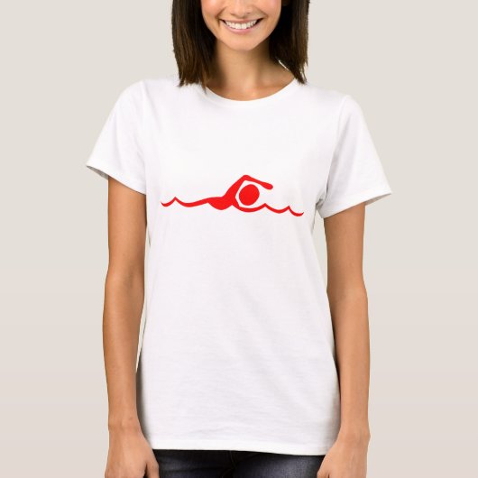 Schwimmen - Rot T-Shirt (Vorderseite)