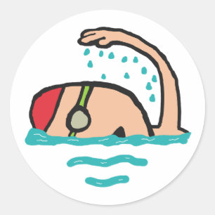 Schwimmen Runder Aufkleber