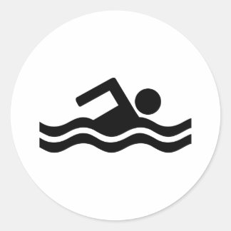Schwimmen Runder Aufkleber