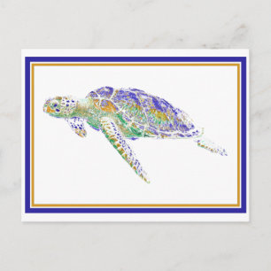 Schwimmen Schildkröte Postkarte