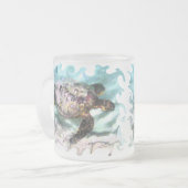 Schwimmen-Schildkröte-Tassen Mattglastasse (Vorderseite Links)