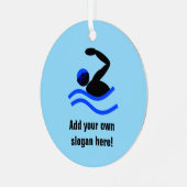 Schwimmen Schön Typ im Wasser mit Ihrem Text Ornament Aus Metall (Vorderseite links)