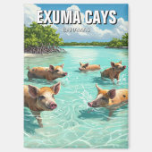 Schwimmen Schweine Exuma Cays Bahamas Reise Magnet (Vorderseite)