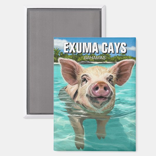 Schwimmen Schweine Exuma Cays Bahamas Reisen Magnet (Vorderseite/Rückseite)
