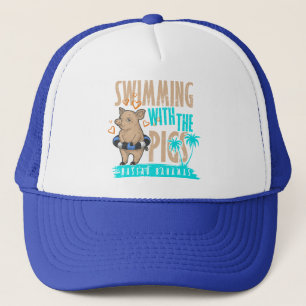 Schwimmen Schweine Urlaub Nassau Bahamas Hat Kreuz Truckerkappe