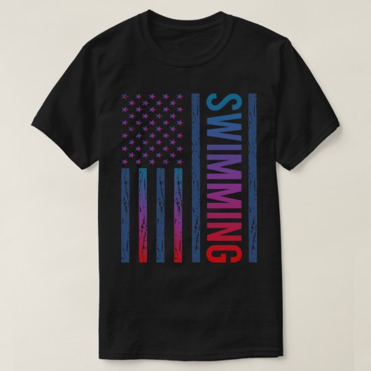 Schwimmen Schwimmen Fahne schwimmen T-Shirt (Design vorne)