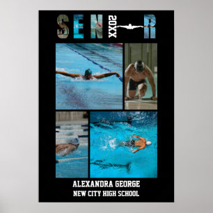 Schwimmen Schwimmer Abschluss Seniorennacht Poster
