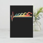 Schwimmen Schwimmer Herzschlag Geschenk Premium Feiertagskarte (Stehend Vorderseite)