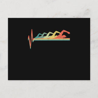 Schwimmen Schwimmer Herzschlag Geschenk Premium Feiertagspostkarte