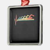 Schwimmen Schwimmer Herzschlag Geschenk Premium Ornament Aus Metall (Links)