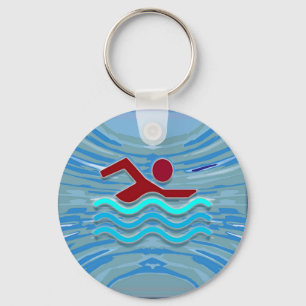 SCHWIMMEN Schwimmer Liebe Herz Rosa Rot Pool NVN69 Schlüsselanhänger