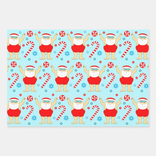 Schwimmen Schwimmer Urlaubsgeschenk Geschenkpapier Set (Vorderseite)