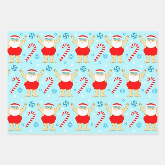 Schwimmen Schwimmer Urlaubsgeschenk Geschenkpapier Set (Vorderseite)