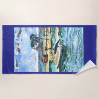 Schwimmen Sie immer mit einem Buddy Strandtuch