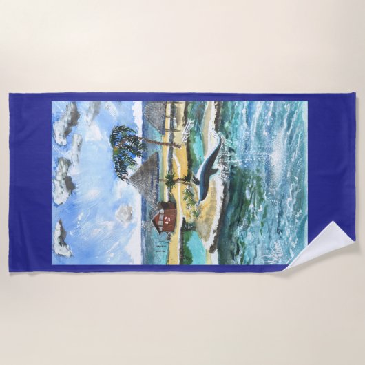 Schwimmen Sie immer mit einem Buddy Strandtuch (Vorderseite)