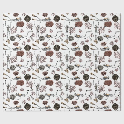 Schwimmen Skelette und Korallen Geschenkpapier (Flach)